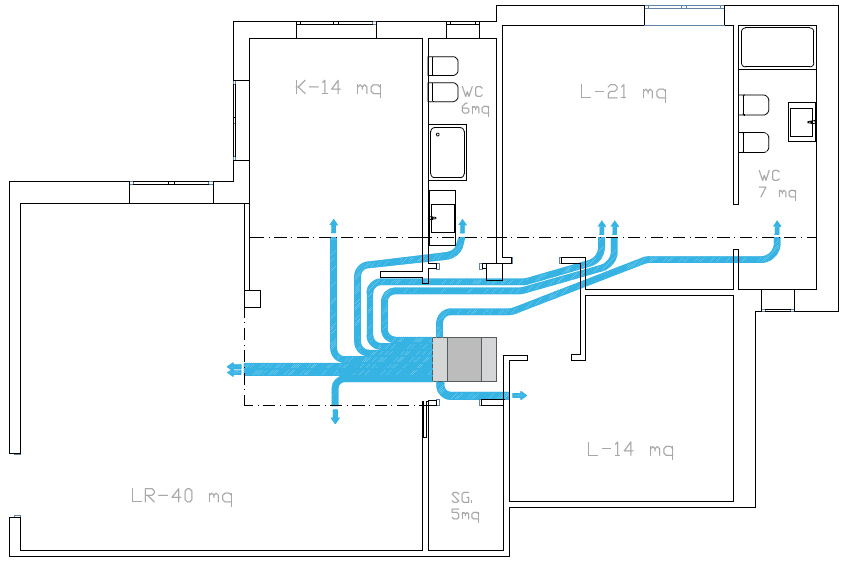 Esempio impianto climatizzazione ventilconvettori